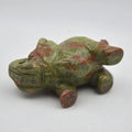 Huiying 2.5 Inch Natural Unakite Stone Animal Carved Gemstone Crystal Elephant Crafts