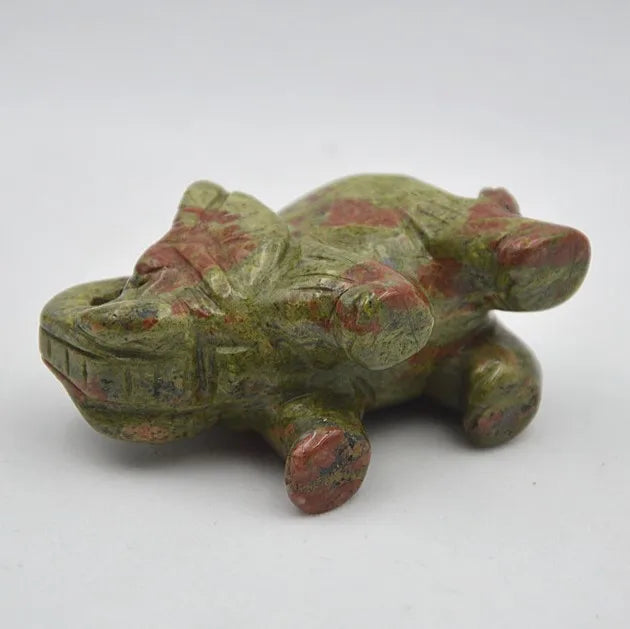 Huiying 2.5 Inch Natural Unakite Stone Animal Carved Gemstone Crystal Elephant Crafts