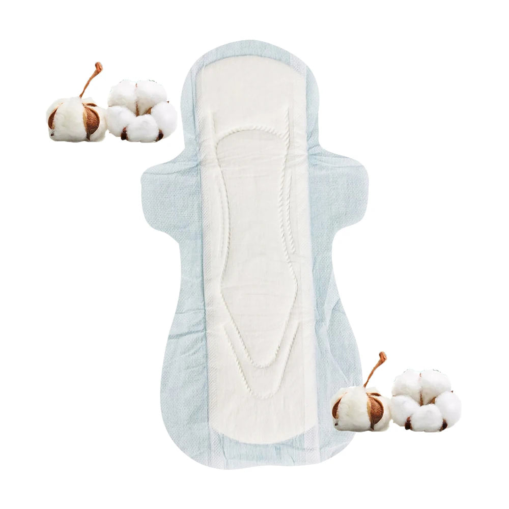 Factory-Produced Natural Organic Cotton Sanitary Pads Breathable Absorbent Disposable Winged 240mm Size Super High Comfortable