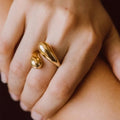Dainty Original Design Fine Jewelry Open Ring Adjustable Open Ring Stainless Steel Women Wrap Around Ring
