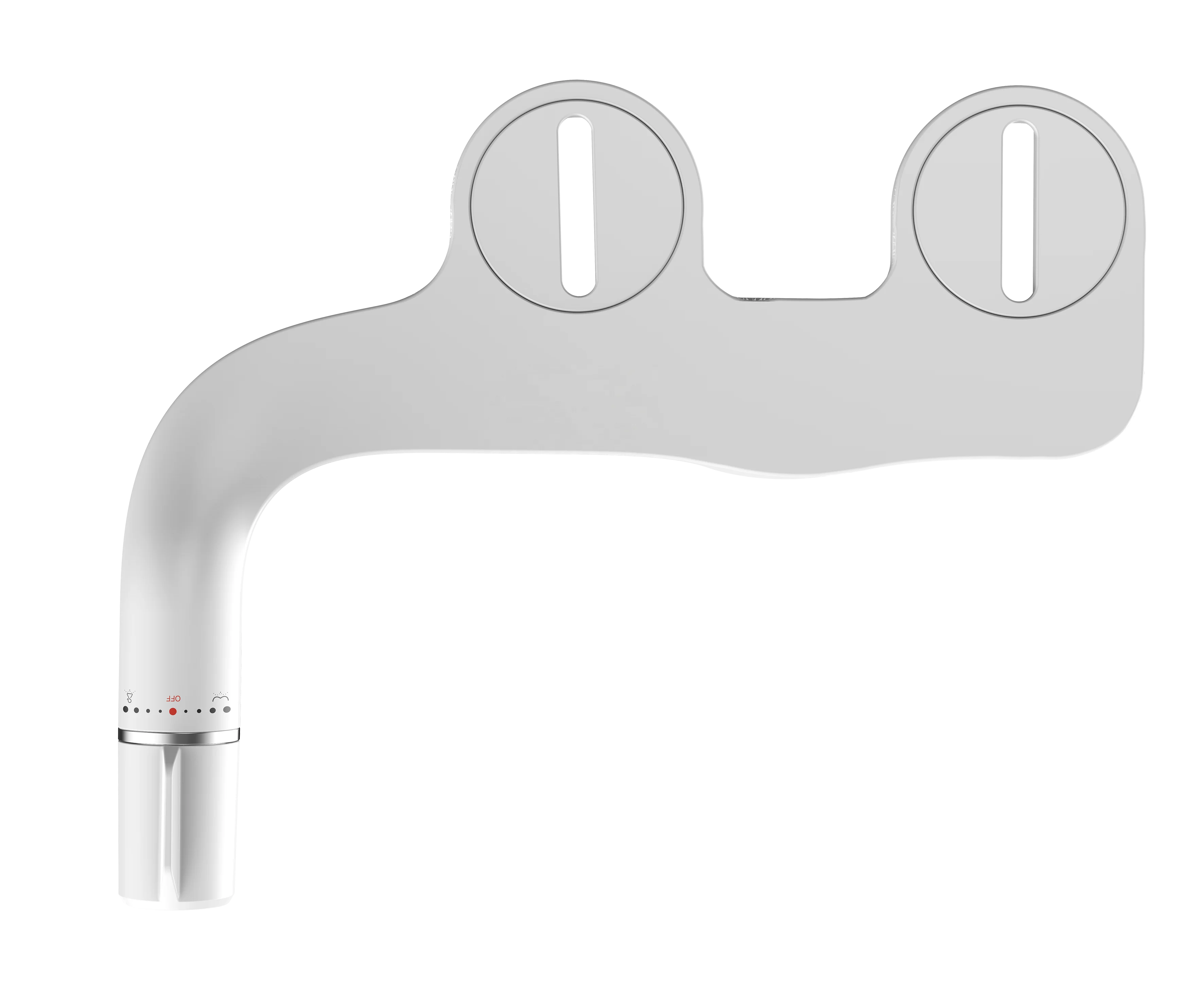 Ultra-Slim ABS Non-electric Cold Water Toilet Bidet Seat Dual Retractable Nozzles Floor Mounted Rear Wash Attachment for
