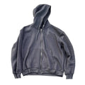 Custom Men's Sun Faded Oversized Sweatshirts Gray Acid Wash Blank Hoodie Full Zip up Hoodies With Double Zipper End