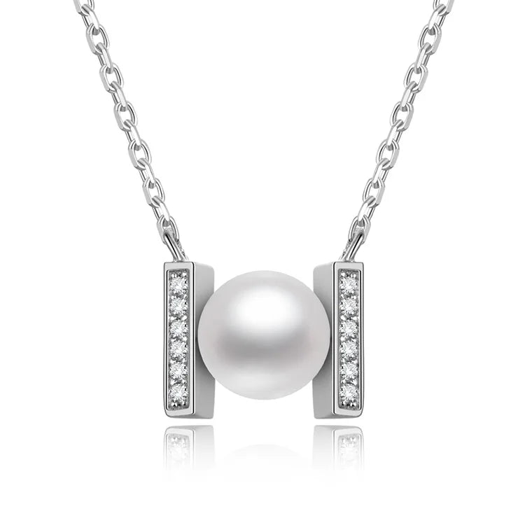 Fashionable Elegant 925 Sterling Silver Good Pearl Necklace for Women