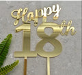 Happy 18th 21st 40th 50th 60th Acrylic Cake Topper for Birthday Graduation Thanksgiving Valentine's Day Cake Decorating Supplies