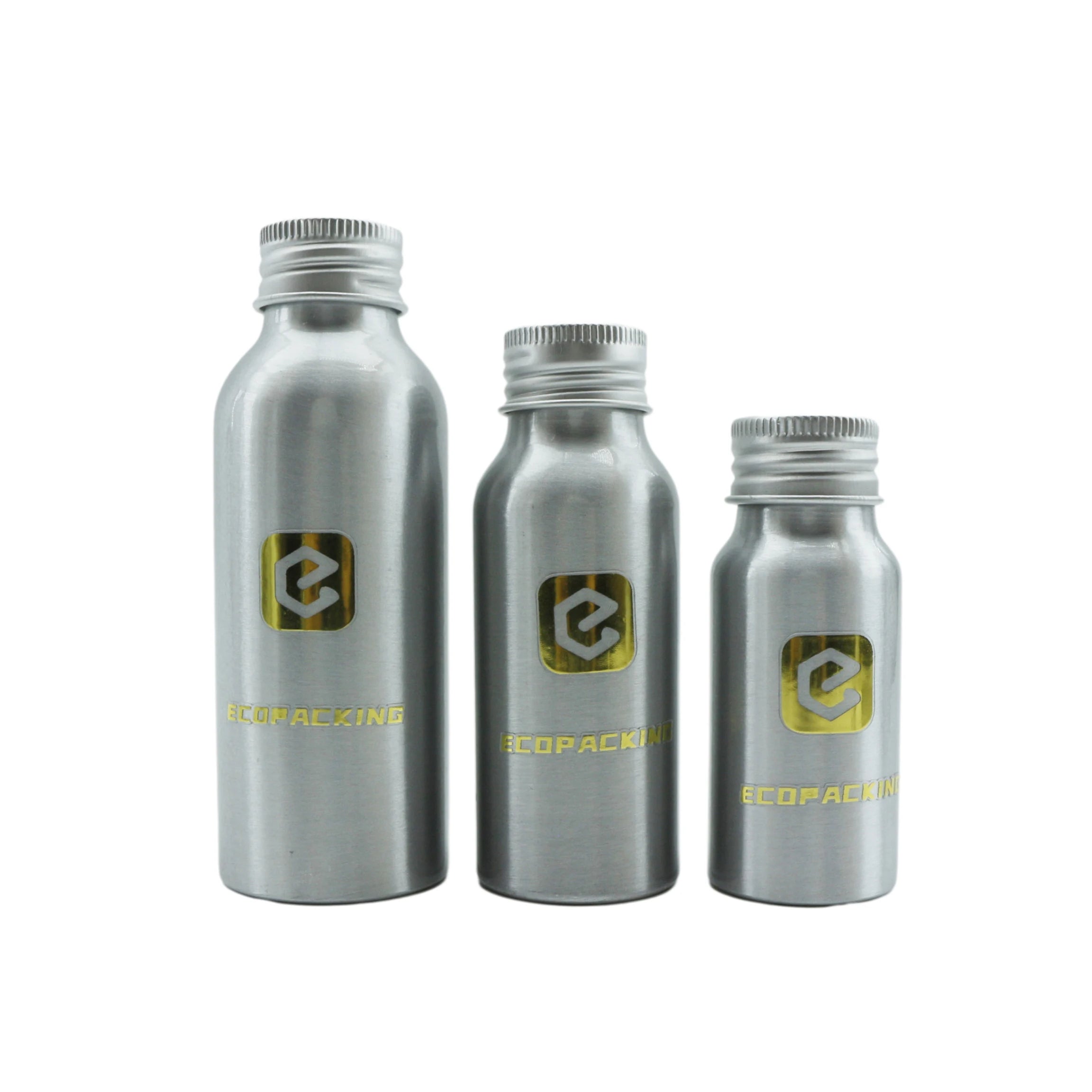 Empty Silver Aluminum Refillable Bottle with Screw Lid for Lotion  Essential Oil and Liquid