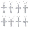 Luster 925 Sterling Silver Zircon DiamondMultiple Styles Fashion Simple Jewelry Necklace Cross Pendant for Women
