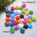 Factory Supply 6.4mm 2 Holes Colorful Plum Blossom Flower Mini Doll Buttons for Sewing Wholesale Plastic Tiny Craft Buttons