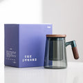 Glass Teacup Mug With Cover Strain Water Cup Simple Large Capacity Glass of Tea Separation Office Gift