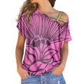 Wholesale Pink Elegant Classic Flower Printed Short Sleeve Blouses and Shirts for Women Ideal for Professional Office Settings
