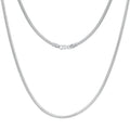 New 925 Sterling Silver Round Snake Bone Chain Rhodium Plated Italy 1mm 1.5mm 2mm 3mm Hip Hop Necklace Unisex Wholesale Custom