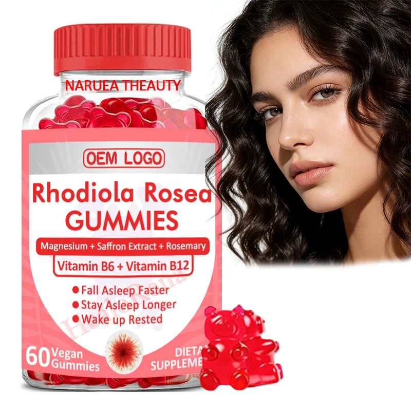 Sugar Free Magnesium Glycinate Gummies 2000mg with Ashwagandha Rhodiola Rosea Saffron Support Rest Mood Calm