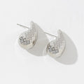 New Trendy Wholesale Jewelry Waterdrop Statement Plated Silver 316L Stainless Steel Teardrop Chunky Stud Earrings for Women
