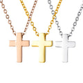 New Arrival Religious Jewelry Wholesale High Polished Tricolor Stainless Steel Russian Orthodox Cross Necklace for Women
