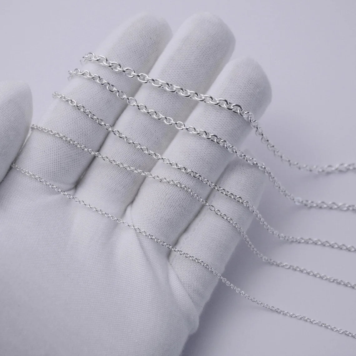 1Meters 925 Sterling Silver Chain Necklace DIY O Shape Cross Chains for Bracelets Jewelry Making Components