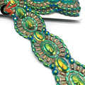 Hot Fix Rhinestone Beaded Applique Trim Iron on Craft Costume Wedding Dress Decor