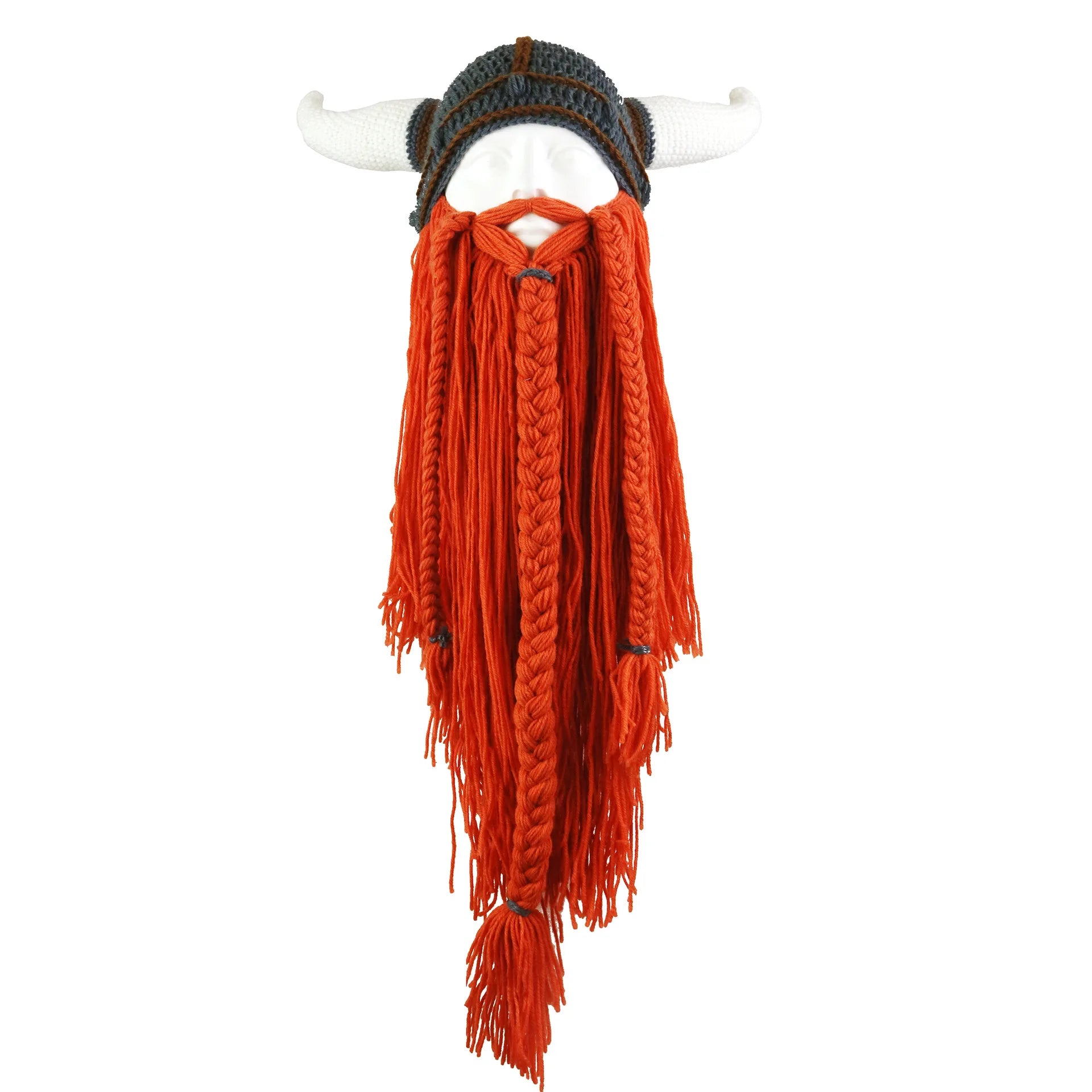 HZM-23303 Crochet Christmas Facial Hair Funny Beard Mustache Hat Ski Mask and Viking Knit Beanie