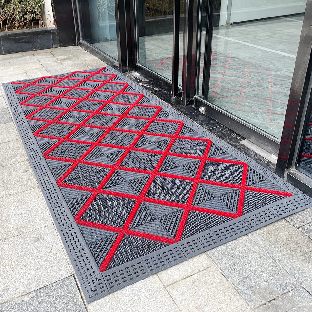 Heavy Duty Waterproof Outdoor Non-Slip Door Mat Modern Luxury Snow Mud Removal Tile Module Dust Proof Supermarket Interlocking