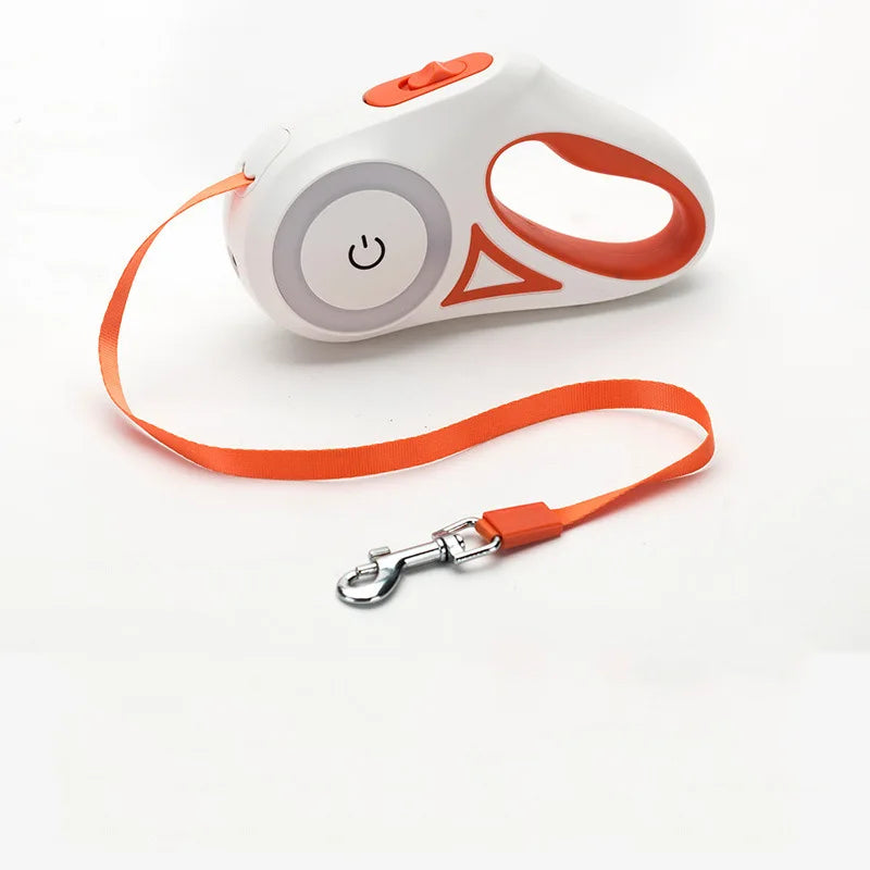 Multi-Function Adjustable 3 or 5 Meter Retractable Dog Leash with Poop Bag Dispenser New Plastic Product with Rivet Decoration