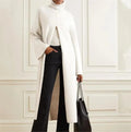 2026 Manufacturer Custom Knitwear Ladies Fashion Luxury Knitted Wool Cotton Women's Split Front Maxi Sweater Dress
