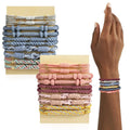 Zooying 20 Pcs Boho Hair Ties Bracelets for Women Girl Elastic Bracelet Hair Ties for Thick Hair/Pony Tails