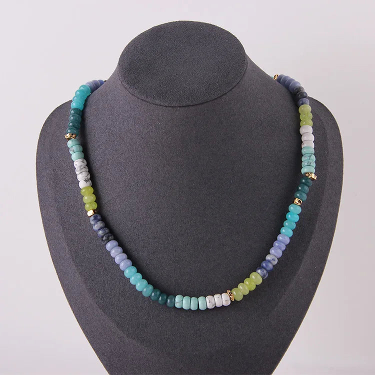 High Quality Top Seller Natural Stone Beads Necklace String Healing Colorful Women's Choker Bridal Necklace