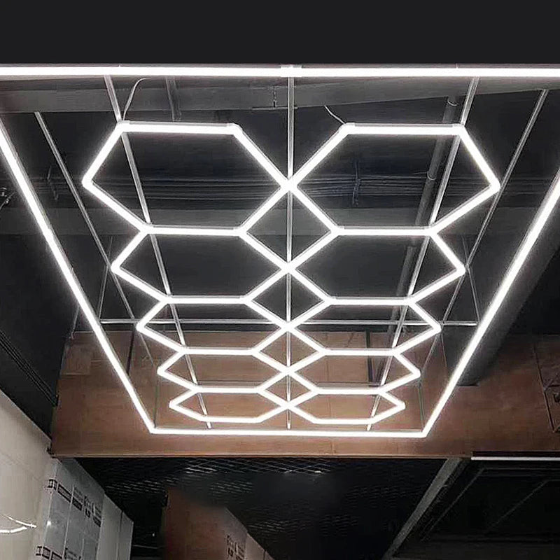 GE8001 Hexagon LED Light RGB for Car Body Repair and Garage Ceiling Lamp