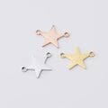 Hot Selling Mirror Stainless Steel Pentagram DIY Double Hole Customizable Engraved Pendant Accessories