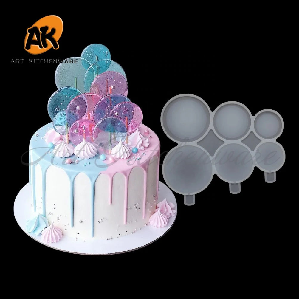 AK Love Heart Wedding Cake Dessert Epoxy Resin Silicone Moulds for DIY Cake Topper Flower Lollipop Molds for Resin Craft Tools