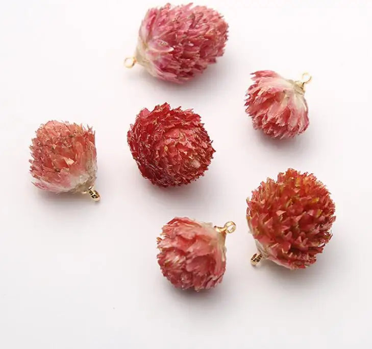 Jewelry Newest Fancy Natural Real Dried Rose Flower Charms Pendant for Earrings Accessories Making