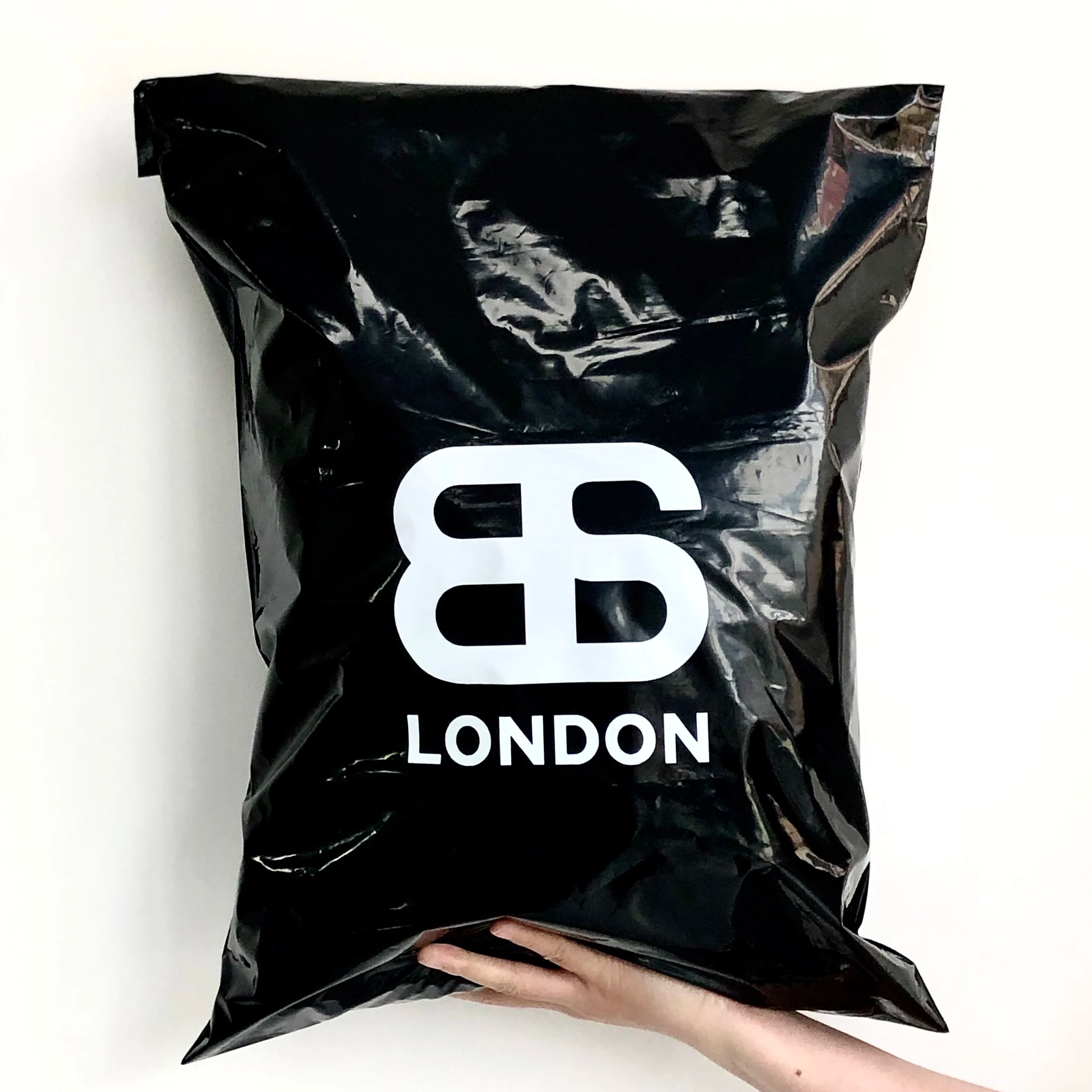Custom Thick Durable Tear-Resistant Black Poly Shipping Bag with Print Large Biodegradable Women's Bags for Shipping Packaging