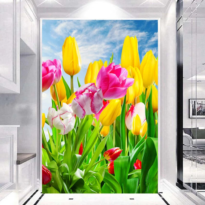 Picture with Full Drill Flower 5D Diamond Painting Square/Round Landscape Rhinestone Diamond Embroidery Home Decor for Adult Kit