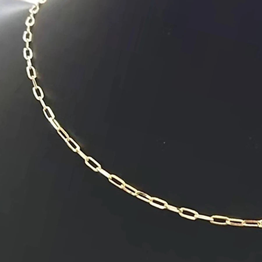 4.5mm Paper Clip Solid Gold  Paperclip Link Chain Cable Real Solid 10K Gold Chain in Roll Per Meter for Permanent Jewelry