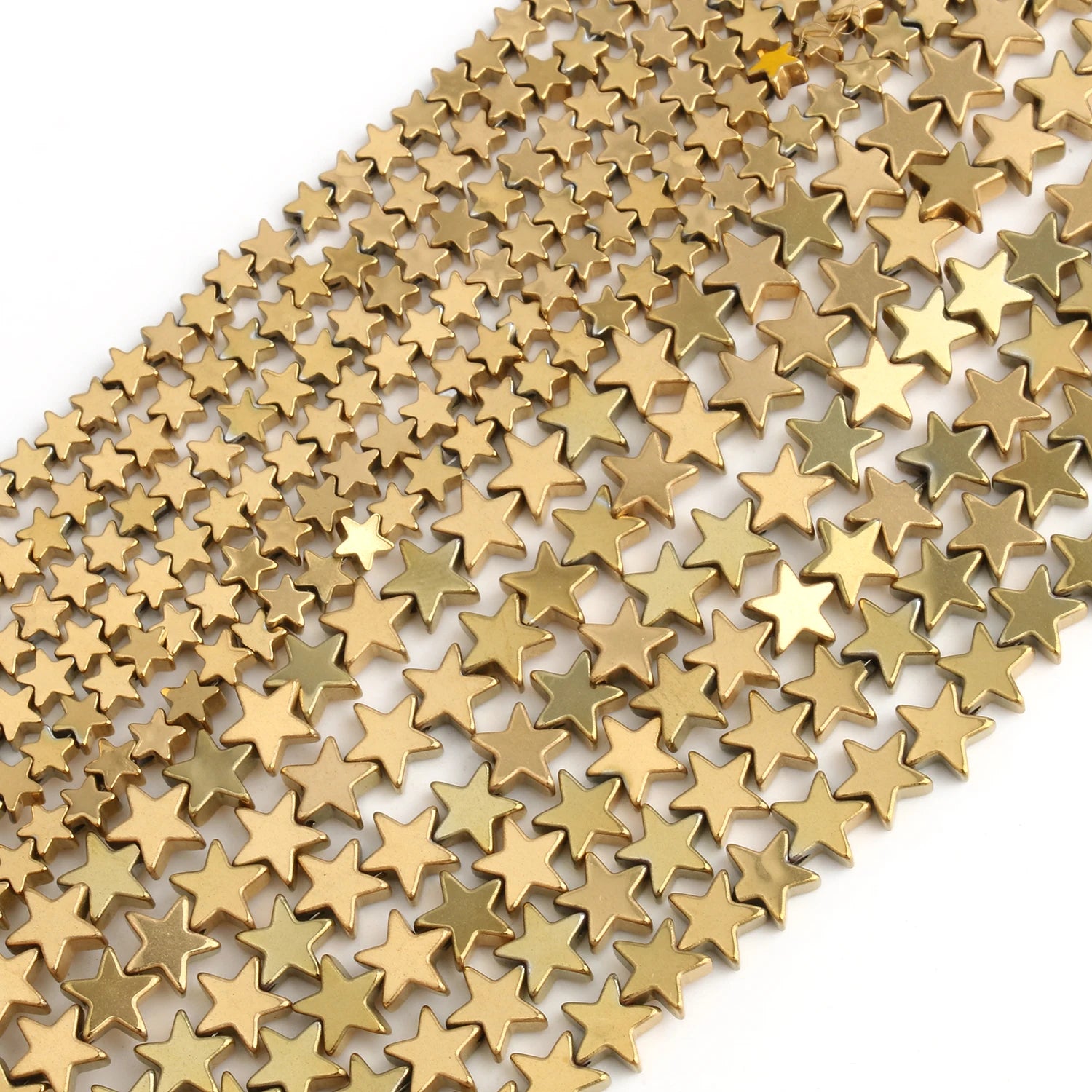 Wholesale 4/6MM Gold Star Shape Loose Semi Gemstone Spacer Beads Natural Hematite for Jewelry Making Diy Bracelet