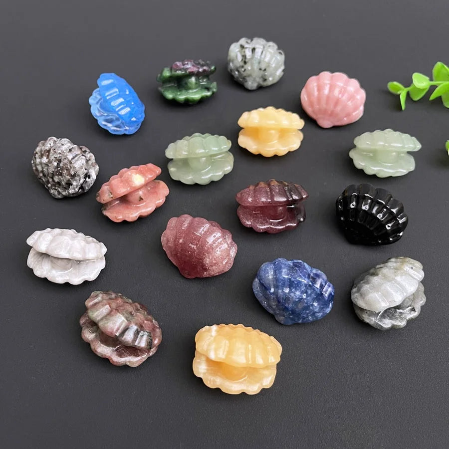 Wholesale Natural Green Aventurine Crystal Shell Shape Carvings Crystal Quartz Shell for Gift