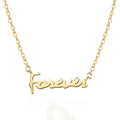 Wholesale Trendy Zircon Wedding Letter Forever Necklace 18k Gold Plated Pendant for Women