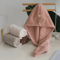 Wholesale Quick Water Absorbing Microfiber Drying Hair Towel With Double Bear Button for Women