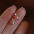 Pure 925 Sterling Silver Hot Sale 18K Gold Plated Simple Shiny Zircon Stud Earrings for Women Girls
