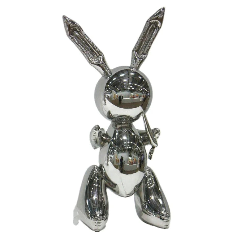 Factory Customized Stainless Steel Sculptures Electroplating Rabbit Crafts Abstract Ornaments for Store Display