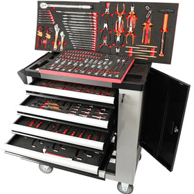 7-Drawer for Workshop Repair Tool Set Rolling Lockable Metal Tool Cabinet Trolley