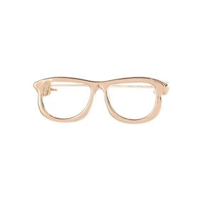 AA016585 New Women Mini Sunglasses Gold Glasses Shape Brooch Lady Girls Cute Cutout Glasses Brooch