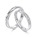 S925 Sterling Silver Couple Ring Set Wholesale Fashion Love Fine Jewelry Adjustable Couple Rings