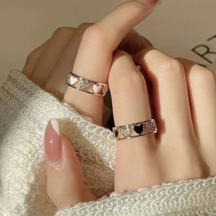 Fine Jewelry 925 Sterling Silver Minimalist Design Love Texture Open Couples Ring for Women