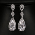 Luxury Bride Wedding Long Earings Korean Style Amazing Cubic Zirconia Crystal Wedding Jewelry Earring Women