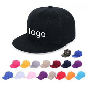 Wholesale 100% Polyester Flat Bill Snapback Baseball Cap 5-Panel Street Style Sports Outdoor Custom Logo Embroidered Hat