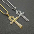 Wholesale Christian Hiphop Iced Paved Stainless Steel 18k Gold Plated Allah Cross Pendant Necklace Jewelry for Men