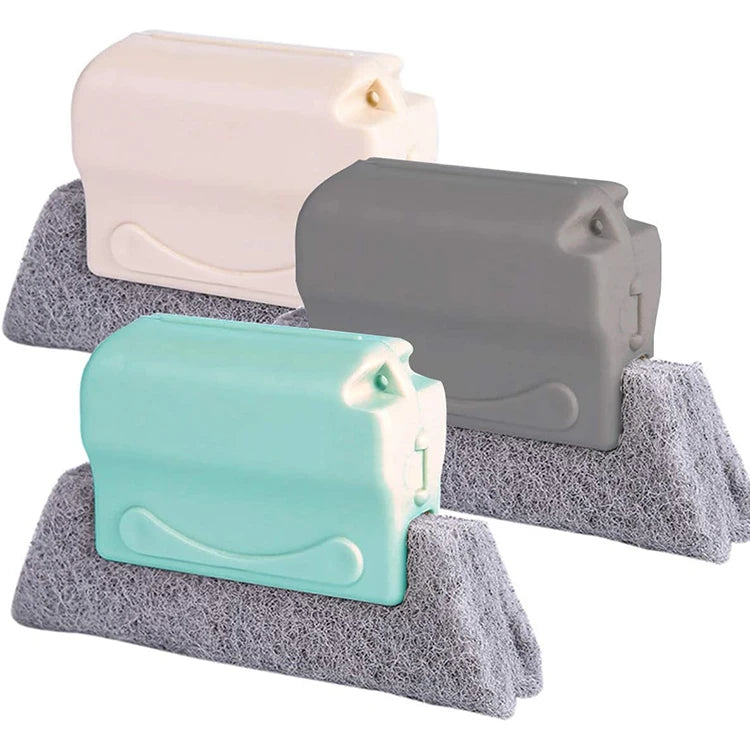 Detachable Household Cleaning Brushes All-Corners-Gaps-Slot Window Glass Cleaner with Cloth Plastic Groove Cleaning Tools