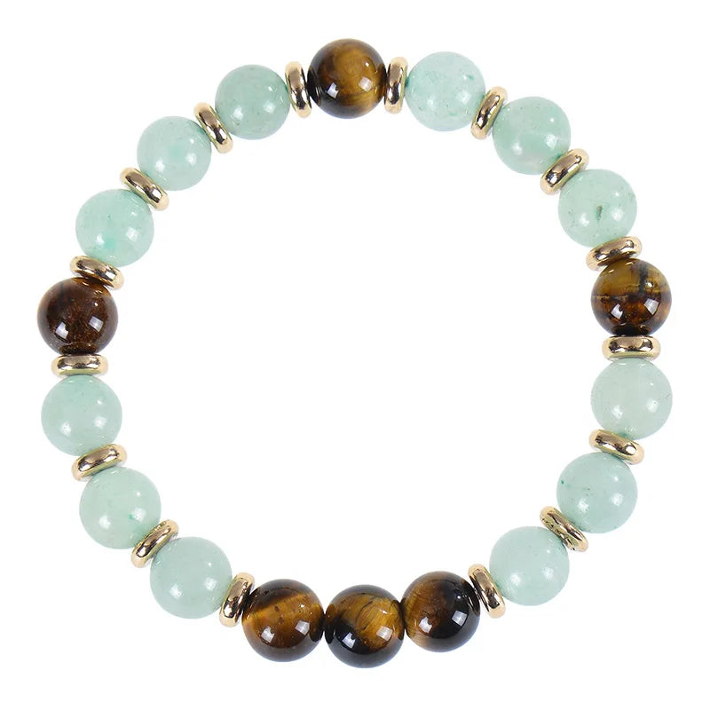 New Fashion Boyfriend Gift New Wealth Gemstone Natural Stone tiger Eyes Aventurine Vintage Jewellery Bracelets for Women Men