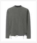 Men's Oversized Distressed Hem T-shirts Men's Oversized Vintage Blank Distressed Long Sleeve t Shirt