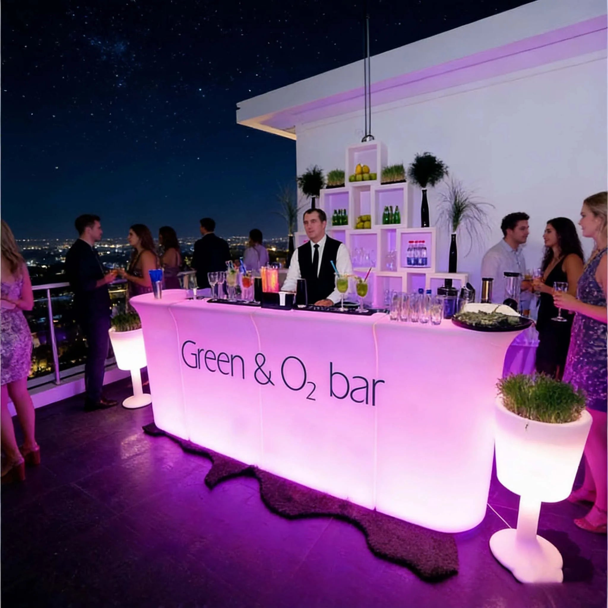 Flashing Color Changing Bar Counter Bar Furniture Desk Table Bar Counter Furniture Set Waterproof for Sale