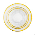 Top Seller 2025 in Stock Restaurant Hotels Dishes Gold Rim Dinner Plate Glass s Dinnerware Sets for Wedding